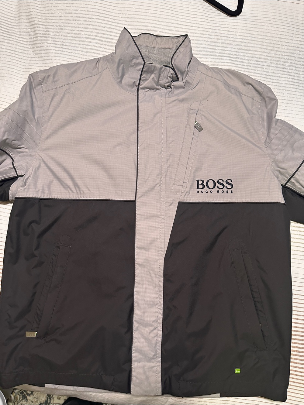 Hugo Boss Two-Tone Gray and Black Windbreaker